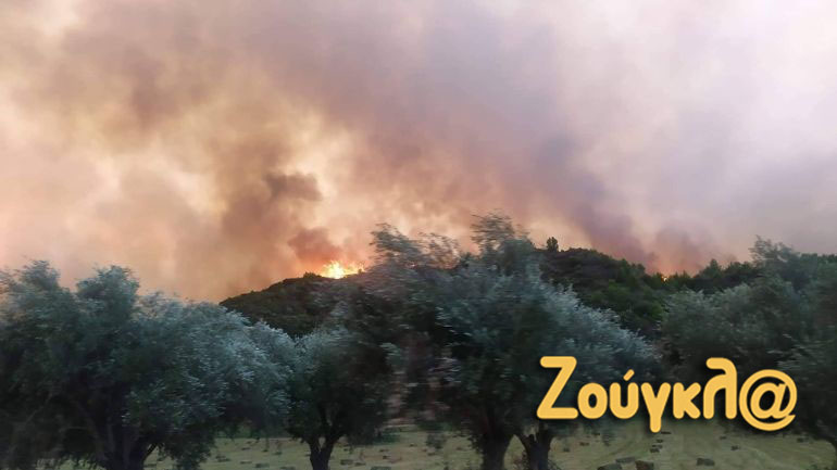 Ηλεία: Αναζωπυρώθηκε το μέτωπο στη Βάλμη – Συνεχείς ρίψεις από εναέρια μέσα